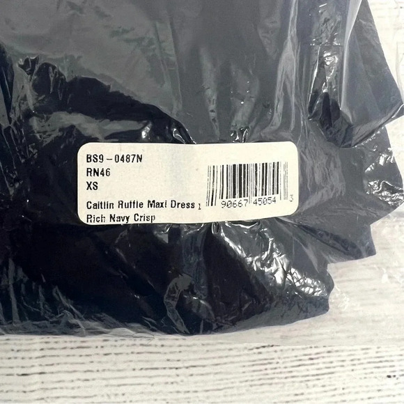 Show Me Your Mumu Caitlin Ruffle Maxi Dress in Rich Navy Crisp Blue Size XS - Picture 7 of 10